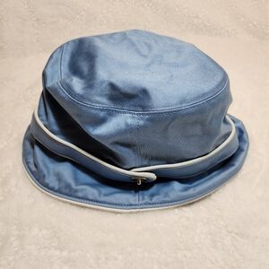 Coach Y2K Stylish Blue Bucket Hat with White Trim Sz Meduim/ Large